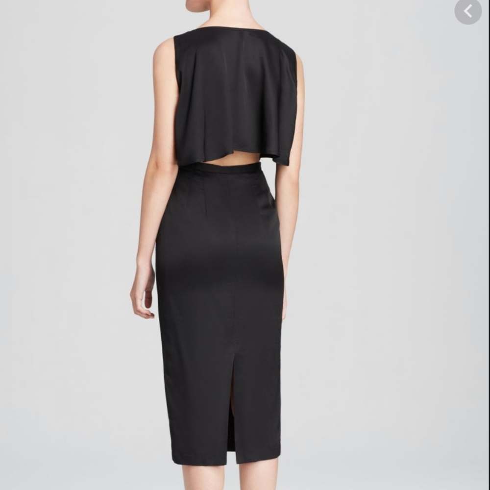 Tracey Reese black sleeveless cape sheath size 10